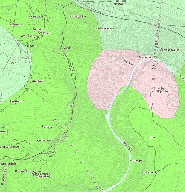 Geologisk rapport nr. 2014044585-5 Ved søndre påhogg av tunnelalternativa er det registrert fjell i dagen. Ved nordre påhogg er det registrert lausmassar med innhald av større blokker.