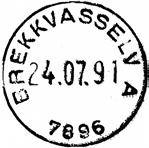 Postkontoret 7896 BREKKVASSELV ble nedlagt Stempel nr.