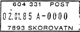 09.1950 SKOROVATN Innsendt?? Registrert brukt fra 21-2-51 HLO til 18-3-70 TK Stempel nr. 2 Type: I22N Fra gravør 08.04.1970 SKOROVATN Innsendt?