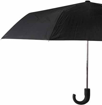 PARAPLY STANSTED 5215 Sammenleggbar paraply i solid kvalitet med automatisk åpning og lukking. 8 paneler, 14mm aluminiumsskaft og håndtak i gummi. Coverduk av 190T polyester.