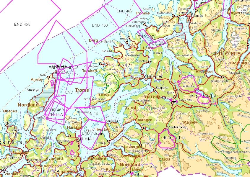 Kartinnsyn Forsvarsbygg Tegnforklaring Skytefelt land Skytefelt sjø N2000 Kommunenavn N2000 Fylkesnavn N2000 Høydepunkt N2000 Tettsted og industri Tettsted og tettbebyggelse Industri N2000