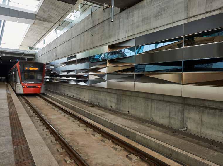 26 Bybanekunst Byparken Nonneseter Bystasjonen Nygård Florida Danmarks plass Kronstad Brann stadion Wergeland Sletten Slettebakken Fantoft Paradis Hop Nesttun terminal Nesttun sentrum Skjoldskiftet