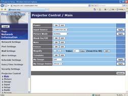 3. Nettverkfunksjoner 3.1.10 Projector Control (Prosjektørkontroll) MERK [Refresh] Kontrollerer prosjektoren.