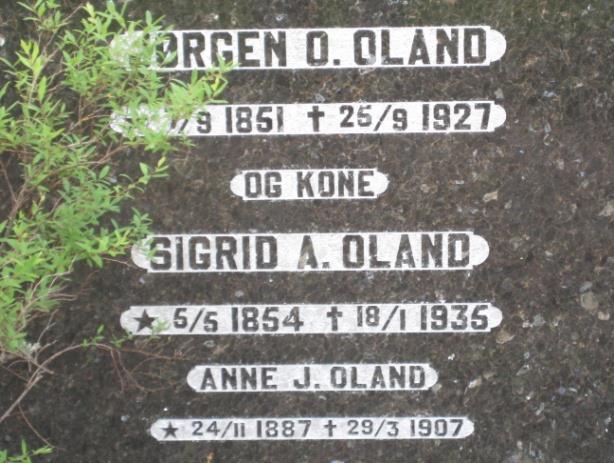 Oland 1854-1936 1936 Kåre Seland Anne J.