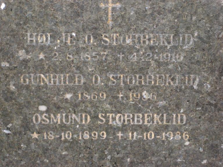 Storbekkli 1857 1910 1910 Gunhild O.