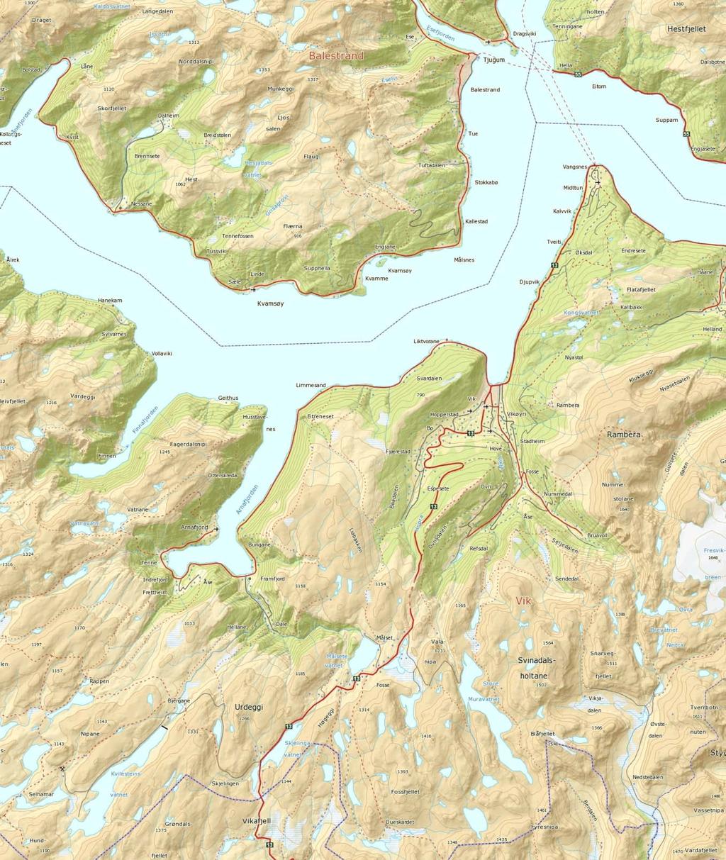 Figur 1 Oversiktskart Vik / Arnafjord Dokumentnr.
