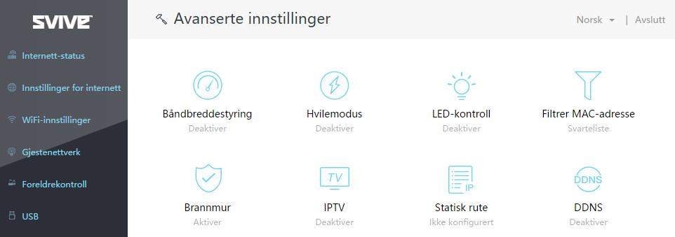 Oppsett av båndbreddekontroll Med båndbreddekontroll kan du om ønskelig begrense hastigheten til bestemte enheter i nettverket. 1.