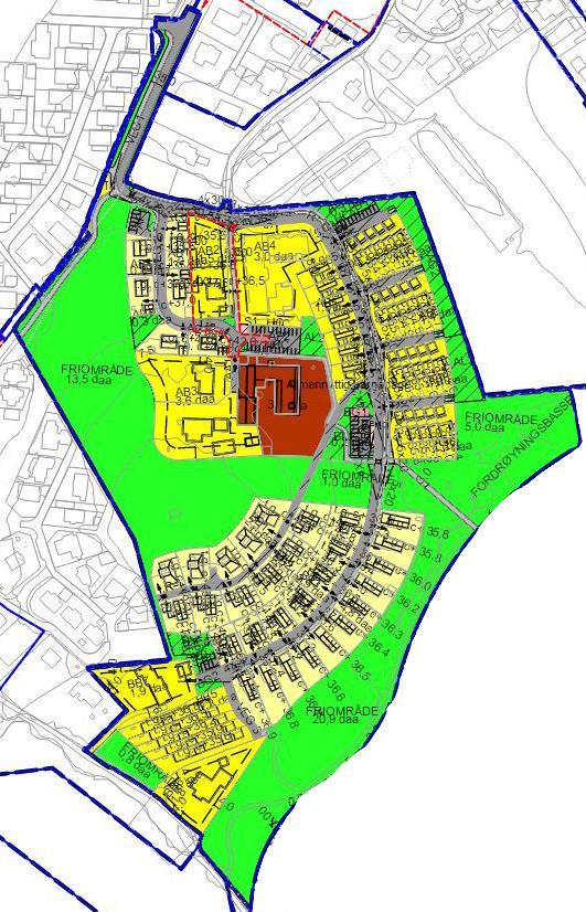 2009 Planområdet ligger innenfor formålene boligbebyggelse, felles grøntareal og gang/- sykkelveg.