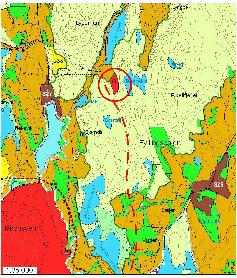 Endring nr. 25 Tenebekk Endret tilbake til å være i samsvar med gjeldende plan.