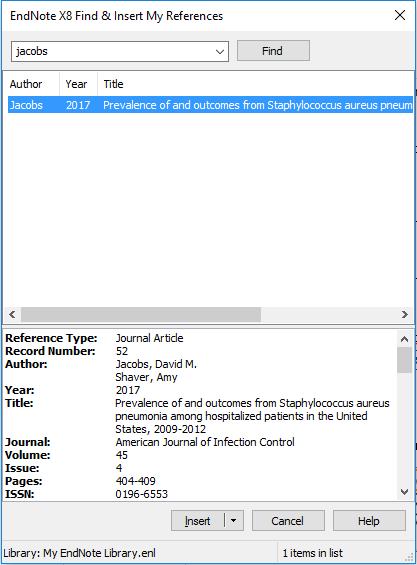 For eksempel: Høgskulen på Vestlandet, EndNote og Word Når EndNote er installert, vil du finne verktøylinje i Word med navn «EndNote X8».