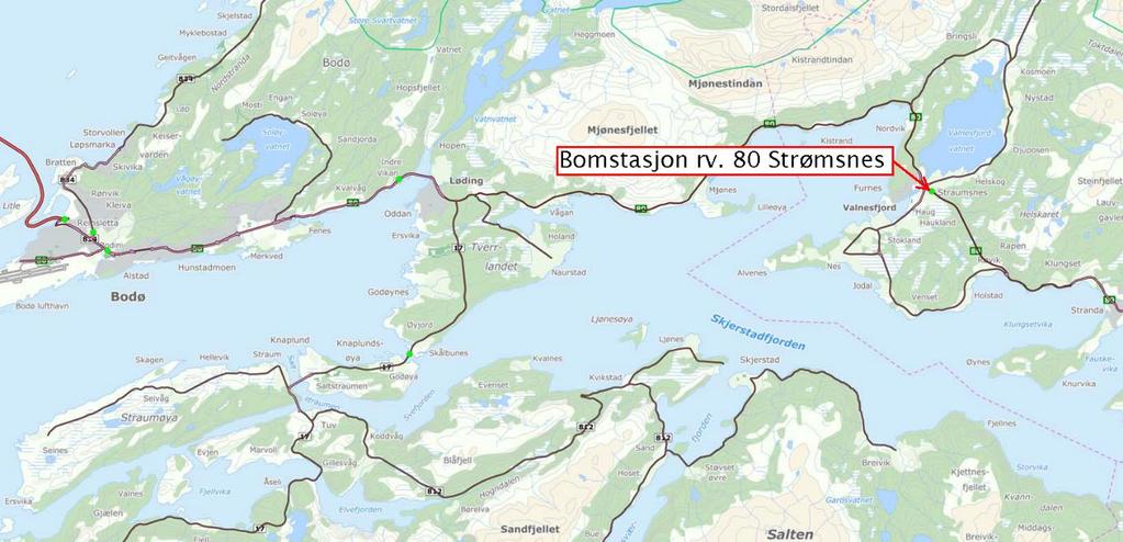 3. Kort beskrivelse av dagens bompengeopplegg 3.1 Dagens bompengeopplegg Antall bomstasjoner: 1 Plassering av bomstasjonen: rv.