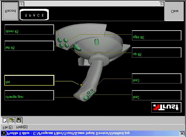 5. Klikk på "Record" (se figur 6). Nå kan du begynne å registrere tastetrykk. Figur 6: Redigere profilen til Predator Digital 3D 6. Trykk på tasten du vil tilordne.