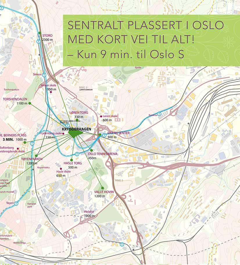 Distanser målt i luftlinje Sport/trening Oslo Tennisarena/Riksanlegg Valle Hovin Tøyenbadet Fitness Express treningssenter Avancia 0,4 km 1,2 km 1,3 km 0,5 km 0,2 km Skoler - barnehager Løren skole