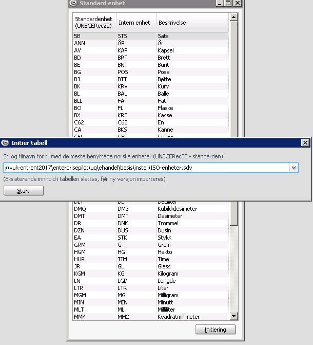 Standard enhet (Iso-enheter) Menyvalg ehandel: Grunndata > Generelle artikkelparametre > Standard enhet Standard enheter er blitt utvidet med de mest brukte enhetene.