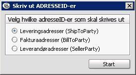 Prefix/løpenr Hver avdeling hos deg kan ha egen leveringsadresse. For at disse skal være kjent hos leverandørene genererer systemet en kode for dette.