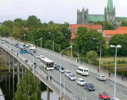 Resultater: Effekten av kollektivfeltene Elgeseter bru: Kollektivtrafikk = 68 % av motorisert trafikk i rushtid