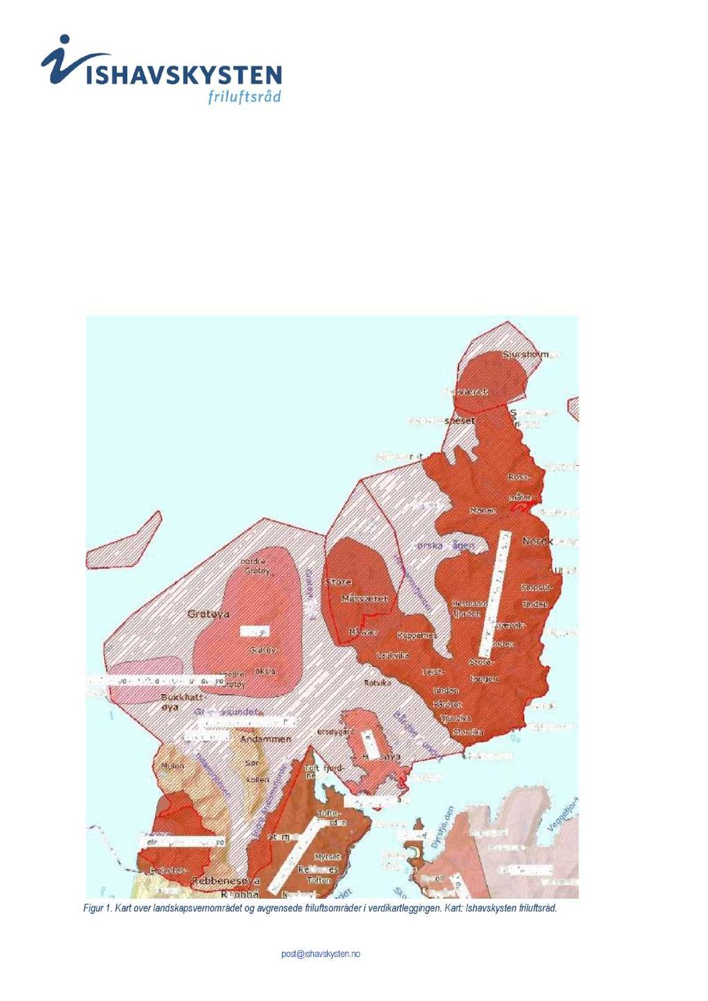 VEDLEGG- KARTLEGGINGOGVERDSETTINGAVVIKTIGEFRILUFTSOMRÅDER I NORKVALØYA - REBBENESØYA LANDSKAPSVERNOMRÅDE Avgrensedeområderi verdikartleggingen Mestepartenavdeavgrensede friluftsområdene