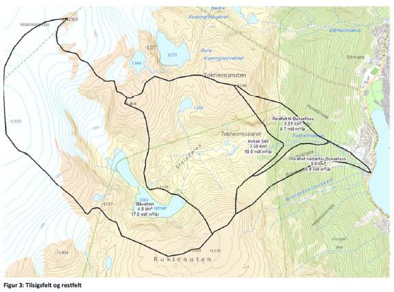 Utbygginga vil føre til ein redusert vassføring på omtrent 2350 meter av Tokheimselva. Det er planlagt slepp av minstevassføring på 50 l/s i perioden 1. mai til 30. juni, 275 l/s frå 1. juli til 30.