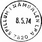 9 Type: I22N Fra gravør 26.08.1975 SPILLUM Innsendt?? Forminsket stempelavtrykk Registrert brukt 29 XI 30 AA Stempel nr.