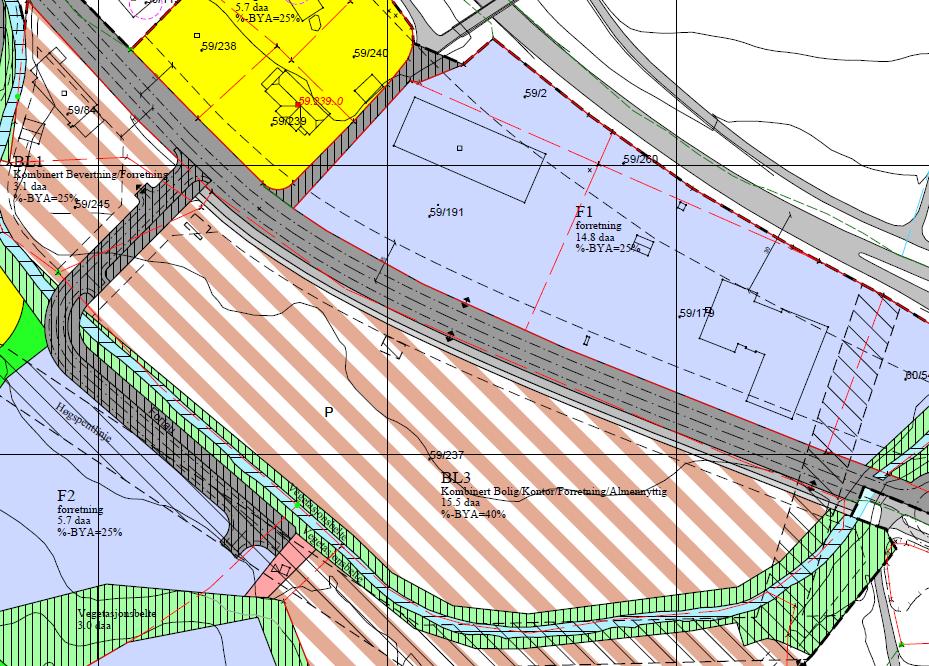 Sammendrag: Det er søkt om mindre endring av reguleringsplan for Roa syd for å kunne etablere sentrumsbygg med forretning og boenheter.