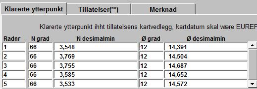 vilkår: Lokalitet Nr. Koordinater MTB Langøya NNV 13002 Midtpunkt anlegg: 66 03.649`N 12 14.539`Ø Midtpunkt fôringsflåte: 66 03.585`N 12 14.