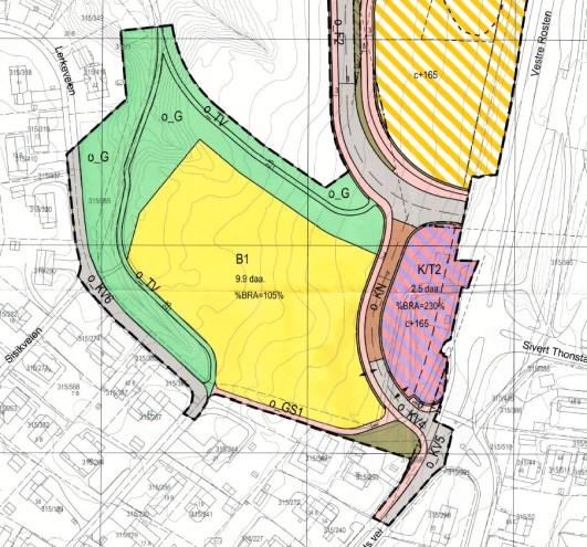Tidligere vedtak og planpremisser Kommuneplanens arealdel 2012-2024 (KPA) Planområdet er vist som boligbebyggelse, næringsareal og grønnstruktur i KPA, og ligger innenfor ytre sone for parkering og