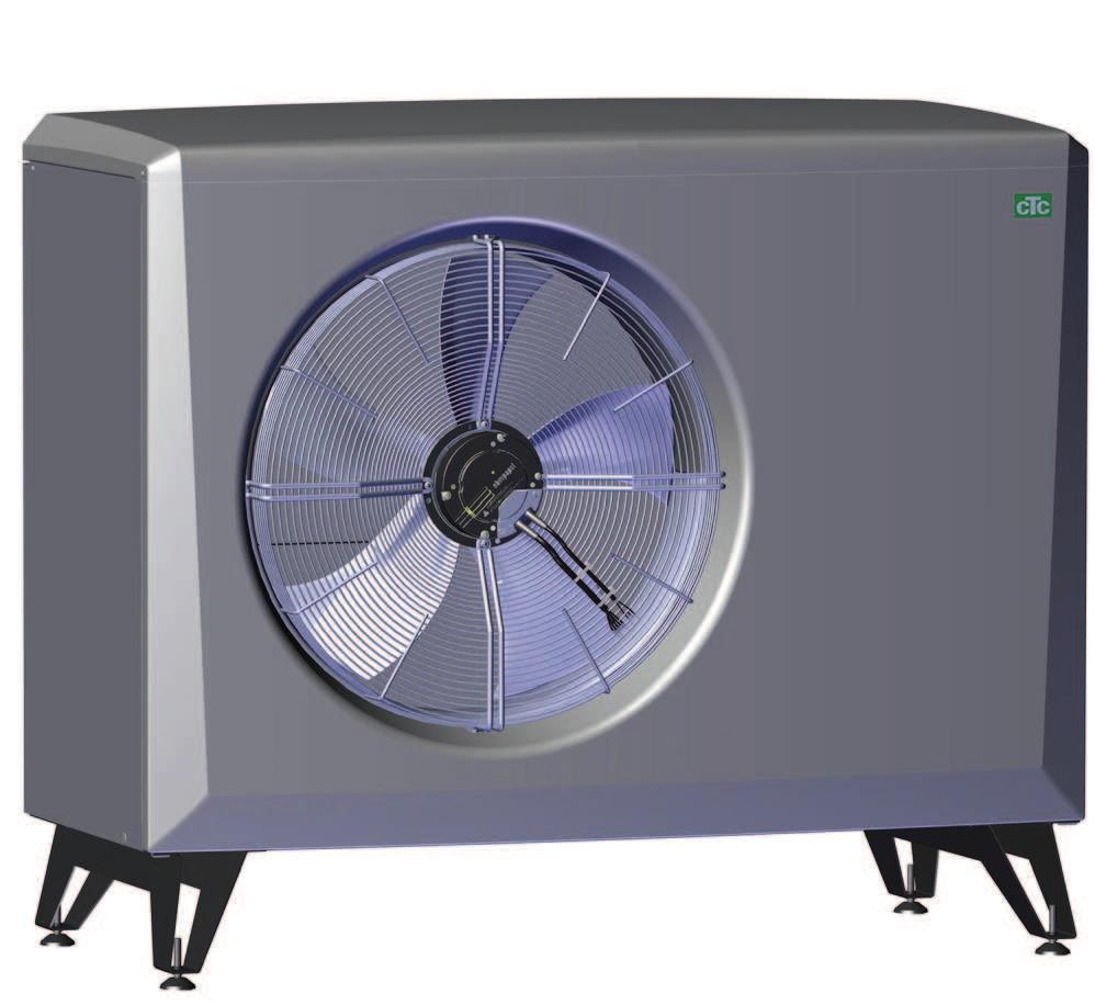 Det komplette systemet CTC EcoAir 510M 230V 1N~ CTC EcoAir 500M er en modulerende uteluftvarmepumpe som tar varme fra luften ute og leverer den til husets eksisterende varmesystem.
