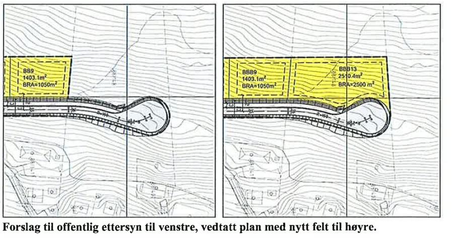 02 Endringer etter offentlig ettersyn Snødepot og boligtomt ble tatt ut av forslaget i planområdets sørlige del.