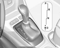 P : parkeringsstilling R : revers N : nøytral modus D : automatisk drift M : manuell modus < : oppgiring ] : nedgiring Automatgir 3 136.