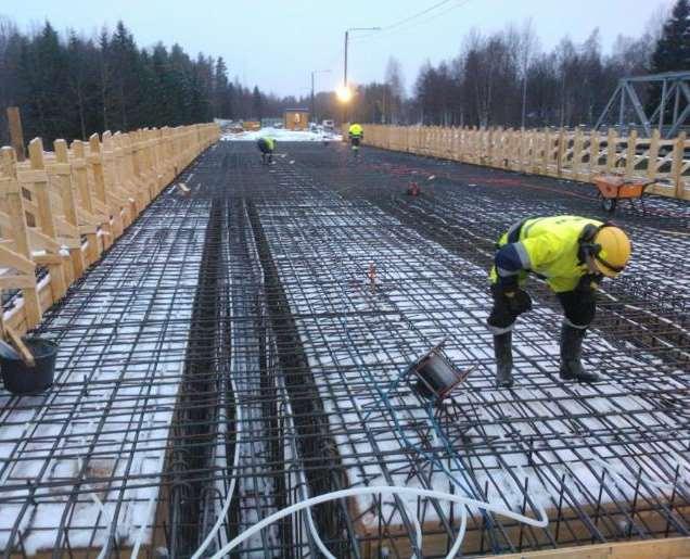 Vinterarbeid betong broprosjekt Oulo