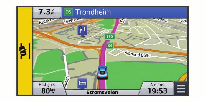 Velg for å starte opptaket. LED-lampen lyser kontinuerlig rødt når dashbordkameraet gjør opptak. Kameranøkkeltips Kameranøkkelen gir deg rask tilgang til flere funksjoner på dashbordkameraet.