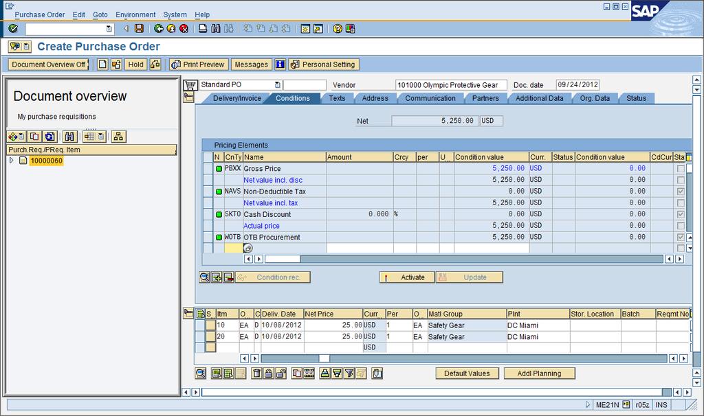 Purchase Order fra øvelse 4.