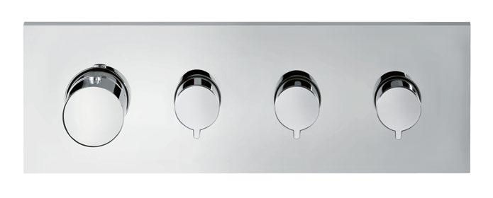 AXOR Showers AXOR SHOWERCOLLECTION AXOR SHOWERCOLLECTION AXOR ShowerCollection termostatmodul 360 120: Kan benyttes av inntil tre forbrukere samtidig Plate av eksklusivt metall