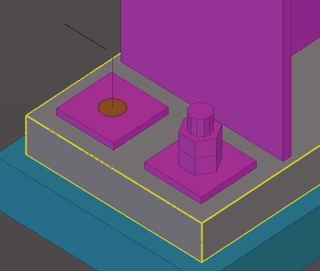 Figur 6.3 Detalj bolt Modellen er vist i Figur 6.4. I figuren er betongfundamentet gjemt for bedre å vise knutepunktet.