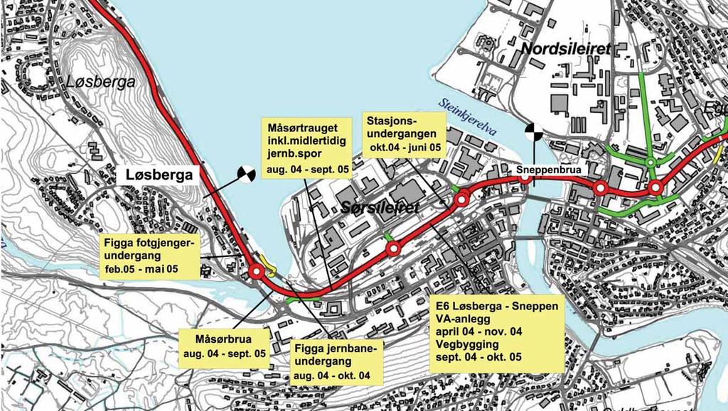 Strandvegen vil i byggeperioden være midlertidig omlagt ved Statens hus.