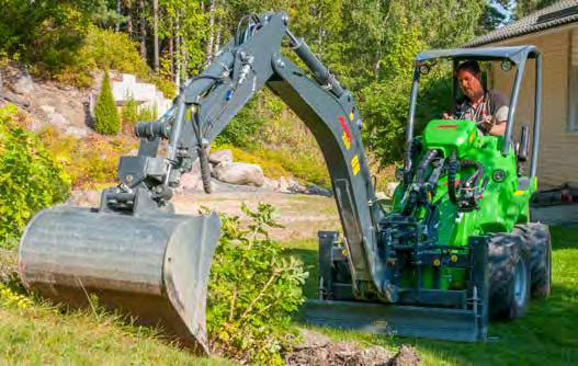 Bygg og anlegg Gravemaskin 260 Gravemaskin 260 har bomsving med to hydraulsylindre, noe som gir god presisjon under arbeid. Svingvinkel er 170 grader.