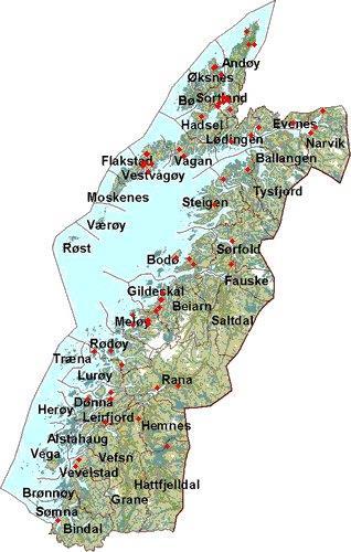 Nordland langt og smalt 44 kommuner 241 682 innbyggere Bindal Andenes = 742 km 538 IL med 70.