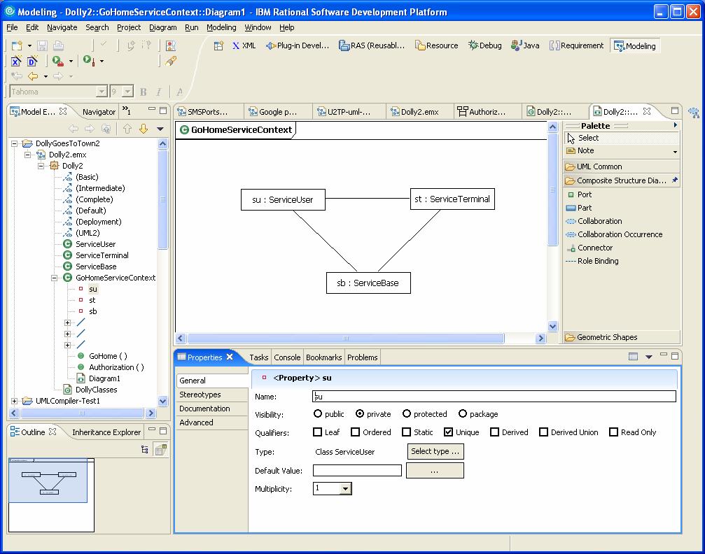 In Rational Software Modeler (Class+struct.