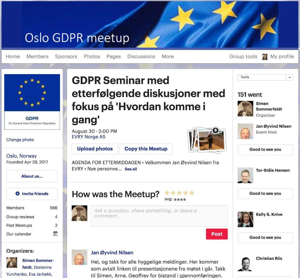 Bli med i Oslo GDPR-meetup!