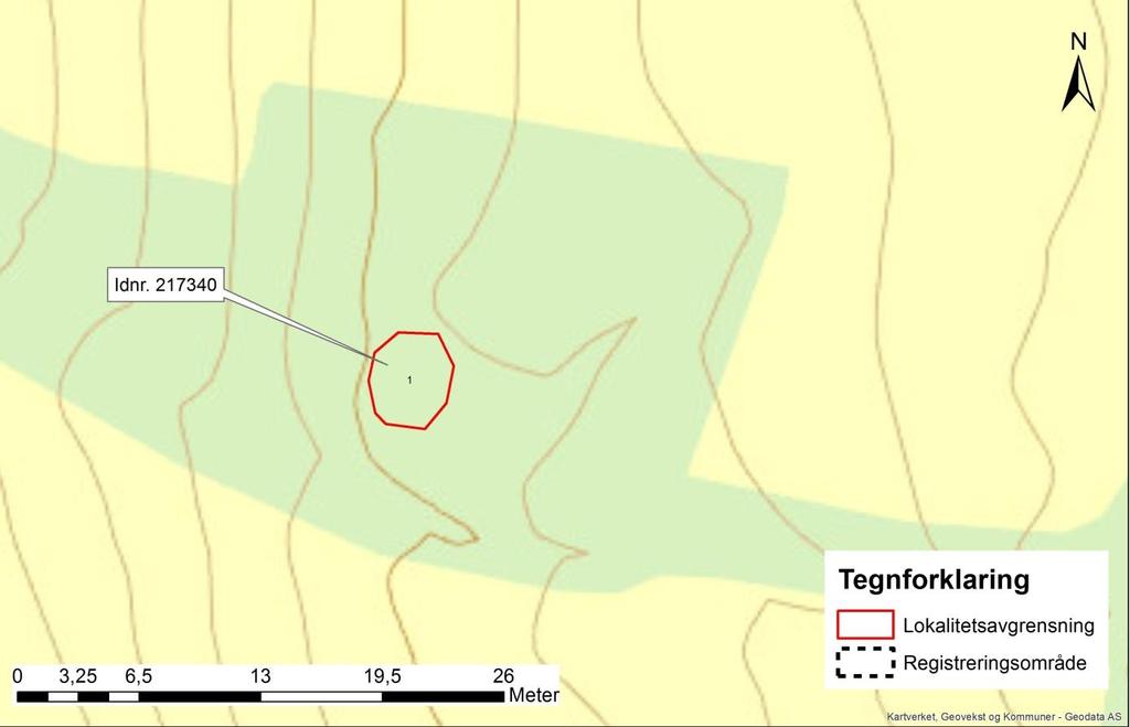 Idnr 217340. Rydningsrøyslokalitet fra nyere tid på Melby gbnr. 11/13 Lokalitetsbeskrivelse Lokaliteten består av en rydningsrøys. Kart 9 viser ID217340. Idnr.