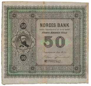 UTGAVE 5 50 kroner 1880. Blom/Kamstrup. No.0807947. RRR.
