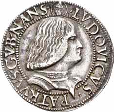 Utenlandske mynter ITALIA/ITALY 1493 Milano, Gian Galeazzo Maria Sforza & Ludwig Maria Sforza 1480-1494, testone u.år/n.d. CNI.