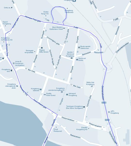 En forenkling er å kutte ut sløyfa via Reins gate og legge bussen i Kongens gate i begge retninger til knutepunktet.