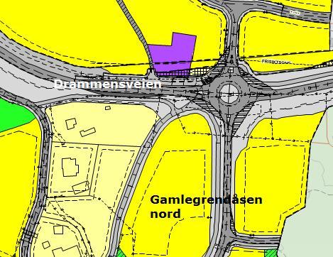 Krysset er i dag vikepliktsregulert t-kryss og Kongsberg kommune ønsker at det etableres rundkjøring i stedet.