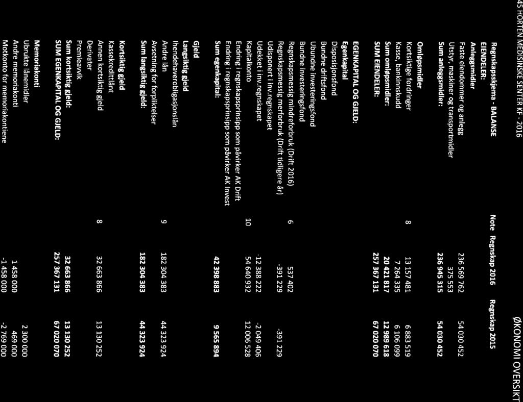 13/17 Horten Medisinske Senter KF - særregnskap 2016. - 17/00104-1 Horten Medisinske Senter KF - særregnskap 2016.