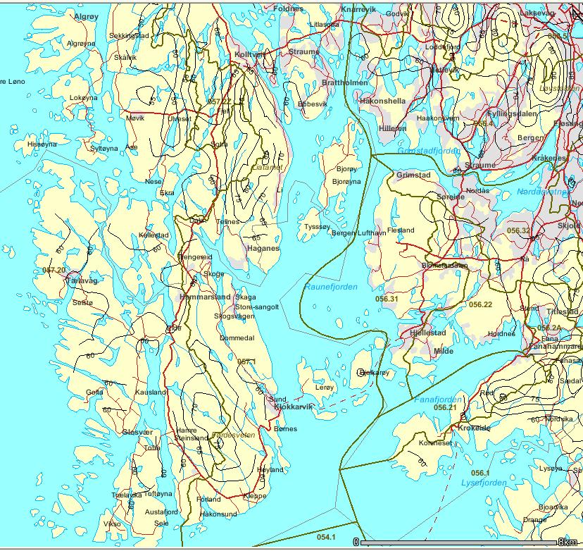 15 4.4 Vassførekomstar 4.4.1 Overflatevatn Innanfor det vurderte området finst det ein relativt stor innsjø (Kørelen) og ei rekkje mindre vatn.