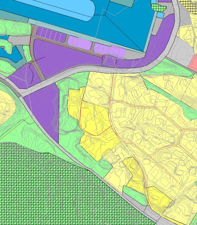 Figur 3 Utsnitt frå kommuneplan som viser planområdet Figur 4 Gjeldande plan 1015D - Kråhagen I kommuneplanen er området