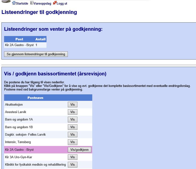 6. Legegodkjenning av bestillinger og bestillingslister I TønSys kan det legges opp til at ansvarlig lege godkjenner endringer på bestillingslistene elektronisk.