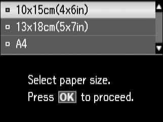 Valitse asettelu. Velg et oppsett. Välj en layout. Vælg papirtype og -størrelse. Valitse paperityyppi ja -koko.