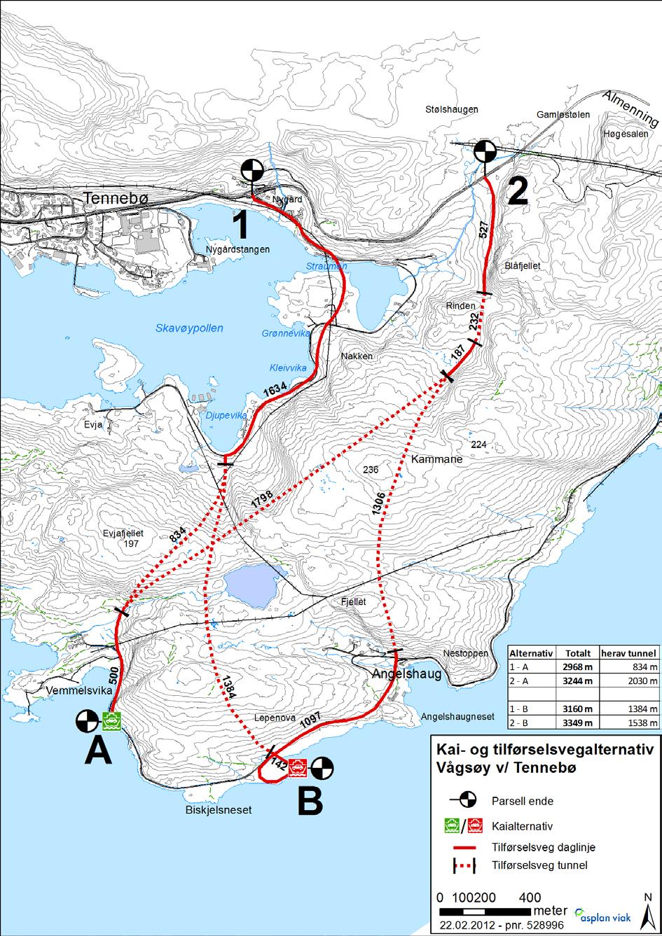 Planprogram høyringsutkast 29 Figur 12 Delstrekning 1, utgreiingsalternativ for